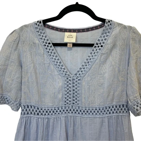 Knox Rose Light Blue Embroidered Dress Size Small - Picture 7 of 7